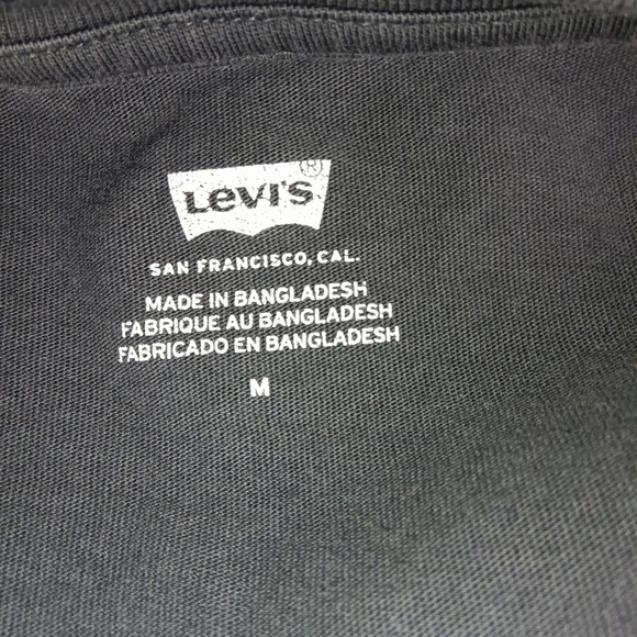 Levi's Shirt Womens Medium Black Crewneck Short Sleeve Spell Out Logo Tee - Picture 11 of 11